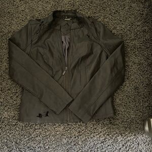 Jou Jou Charcoal Leather Jacket